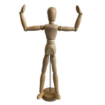 FlexiPose Wood Art Mannequin 12" Male Poseable Figure Artist Drawing Model Base
