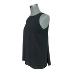 Vince Camuto Women's Black Ruched Back Sleeveless Tank Top S Keyhole Tunic EXC