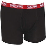 MADE HERE All American Black Red Viscose Rayon Spandex Boxer Brief Mens Sz S New