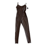 Offline by Aerie Real Luxe Brown PU Leather Jumpsuit S/M Sleeveless NWT