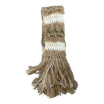 Scarf With Fringe WHBM Women's Scarf Beige Tan White Boho Hippie Neck Warmer