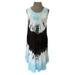 Women's Floral Embroidered Tie Dye Umbrella Midi Dress One Size Sleeveless NWT