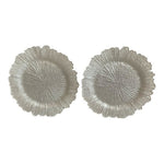 Silver Reef Charger Plates Set of 2 Glass Iridescent 12.75" Wedding Holiday NWOT