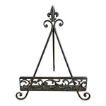 Vintage Ornate Cast Iron Cookbook Stand Folding Display Easel 16" Black VG