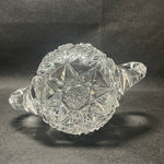 Vintage Brilliant Cut Crystal Sugar Bowl with Handles 6.5”x4” Rare Find