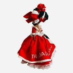 Trinidad & Tobago National Costume Doll 13" Vintage Caribbean Folk Art VG