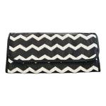 Thirty-One Thermal Tote Black White Chevron Flat Pouch Nylon Lunch Bag New