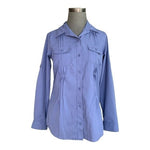 Columbia Purple Long Sleeve Hiking Shirt Womens M Button Front Omni Shade VG