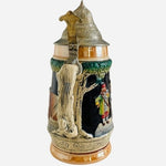 King German Beer Stein Gruss Aus Heidelberg Ceramic Metal Lid .8L Hand Painted