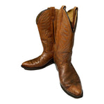 Old West Western Cowboy Boots Brown Leather Men’s Size 9.5D Classic Rodeo Style