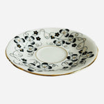 Vintage Clarence England Bone China Tea Saucer Gold Black Floral 5.5" Replace VG