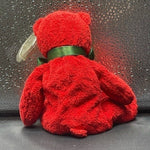 TY Beanie Baby Mistletoe Christmas Bear 2000 Red Green Plush NWT