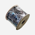 Maker's Halloween Black White Glitter Ribbon 2.5"x9' Wire Edge Craft Decor NIP