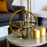 Prestbury Gold Metal Orb Decorative Sphere Sculpture 9x9 Home Accent Decor NWOT