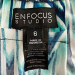 Enfocus Studio Women Maxi Dress 6 Emerald Print Blue Green White Boho Sleeveless