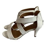 Style & Co White Leatherette Low Heel Sandals Women's Shoes Size 5.5 Stiletto