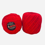 AARLAN Cotoflam 100% Cotton Yarn Red Vintage Knitting Crochet Skein New Set of 2