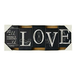 Do All Things With Love Wall Art Canvas Print Plaque 5 Pc Black White 24x19 NIB