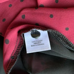 ANA A New Approach Womens Top XL Black Red Polka Dot Sheer Blouse Bow Front EXC