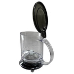 Teavana Perfect Tea Glass Press Maker Pot Black Transparent 6.5" Infuser VG