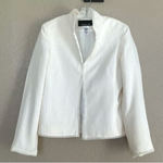 Jones New York Women's White Ivory Silk Lace Dress Jacket 4/S Long Sleeve EXC