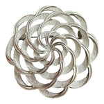 Vintage TRIFARI Signed Silver Tone Crown Flower Brooch Pin Women's Jewelry