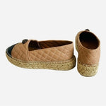 Women’s Shoes KURT GEIGER LONDON Slip On Espadrilles Black Tan Leather Loafers