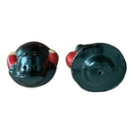 Vintage Amish Couple Salt Pepper Shakers 2.5" Red Black Cast Iron Set Vintage