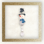 Rare Snowman Teardrop Christmas Ornament Beaded Holiday Tree Decoration
