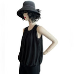CALVIN KLEIN Women's Blouse XS Black Sleeveless Tank Pullover Elastic Bottom EXC