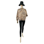 ALLYSON W WHITMORE GOLF Women's Cheetah Print Jacket Size L Windbreaker VG