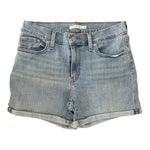 Levi Strauss Womens Shorts 29 Light Wash Cotton Blend Mid Length Zip Front Denim