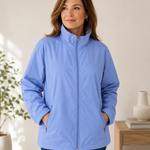Lands End Womens Periwinkle Blue Full Zip Fleece Lined Jacket Size M 10-12 VG