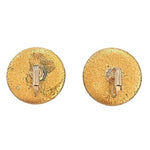 Vintage 1960s Satin Gold Button Clip On Earrings 1.25" Non Pierced Costume