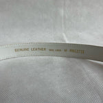 Karen Scott Women’s White Croco Pattern Leather Belt Gold Buckle Medium