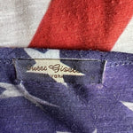 Sweet Gisele Womens Top M Patriotic Tee New York American Flag Rhinestone V Neck
