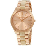 MICHAEL KORS Slim Runway Women's Watch Rose Gold Stainless Steel Colorblock Band