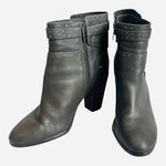 Vince Camuto Grey Leather Studded Ankle Booties Heeled Women’s Size 9M