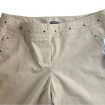 Hillard Hanson Women's Cropped Straight Leg Capri Pants 10 Tan Stretch NWT