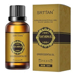 SRTTAN Ginger Essential Oil 10ml Plant Aroma Oil Belly Drainage Slimming Tummy