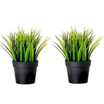 2x IKEA Fejka Artificial Potted Wheat Grass Plant Indoor Outdoor 4" NWT