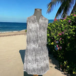 Hilary Radley Animal Print Blouson Midi Dress V-Neck Sleeveless Size 8
