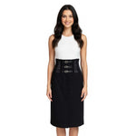 MARIA GRAZIA SEVERI Womens Skirt IT 42 (US 6) Black Bustier Midi Front Slit VG