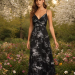 Lulus Made to Flaunt Black Floral Print Maxi Dress Women Size S Sleeveless Dress