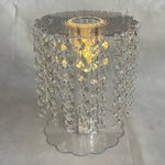 Clear Acrylic Beaded Chandelier Cake Stand with LED Lights 8"x9" Wedding Party
