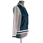 Tommy Hilfiger Women's Gray Navy Zip Front Cardigan XS Long Sleeve Blazer VG