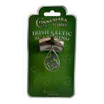 Connemara Marble Shamrock Scarf Ring Green Celtic Irish Handmade Ireland