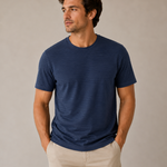 Pezzo Mens M Navy Filoscozia Cotton T-Shirt Made in Italy VG