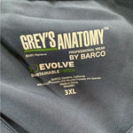 Barco Grey's Anatomy Women's Scrub Shirt Grey 3XL Stretch V-Neck NWT