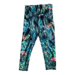 Evolution & Creation Boho Tropical Print Compression Capri Leggings Women M VG